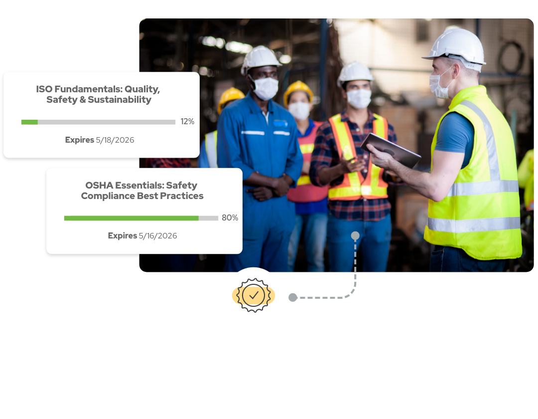 A warehouse safety manager addressing his team