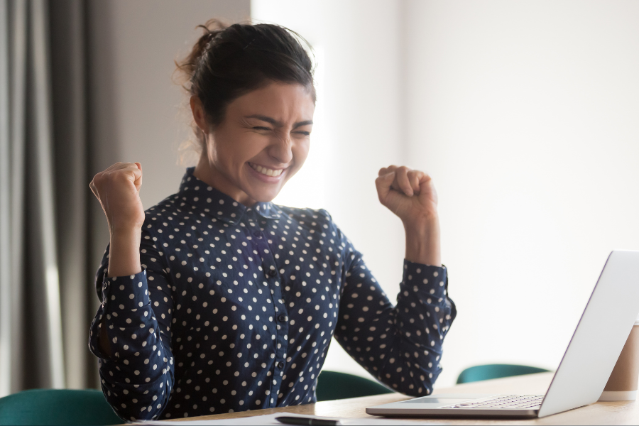 Excited business professional