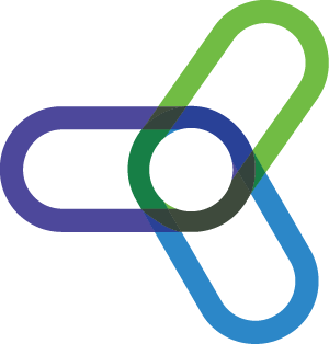 A purple, green and blue propeller