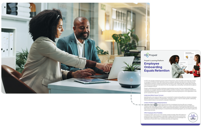 A sales representative doing an onboarding session with a customer