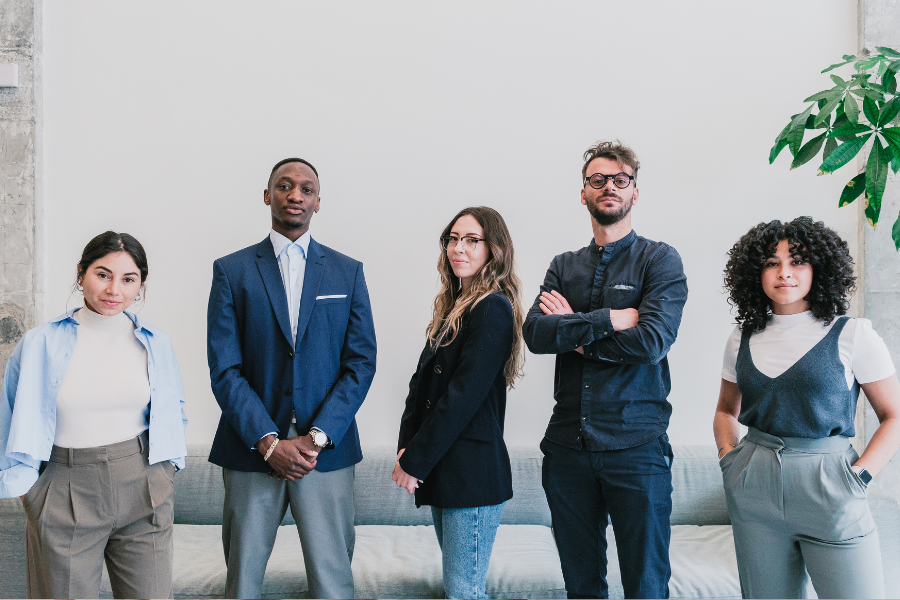 A group of confident hiring candidates